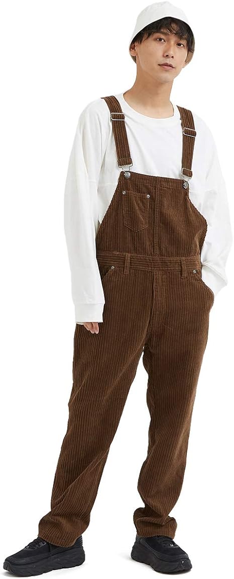 Amazon オーバーオール メンズ 親子 コーデュロイ サロペット あったか 暖かい 白 黒 ゆったり 大きいサイズ オールインワン Improves ブラウン ｌ サイズ ロングパンツ 通販