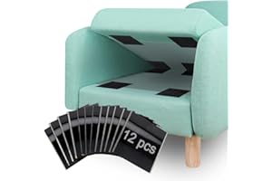 Couch Cushion Grip Pads, 12 PCS Hook and Loop Pad with Adhesive to Keep Couch Cushions from Sliding, for Couch, Sofa and Matt