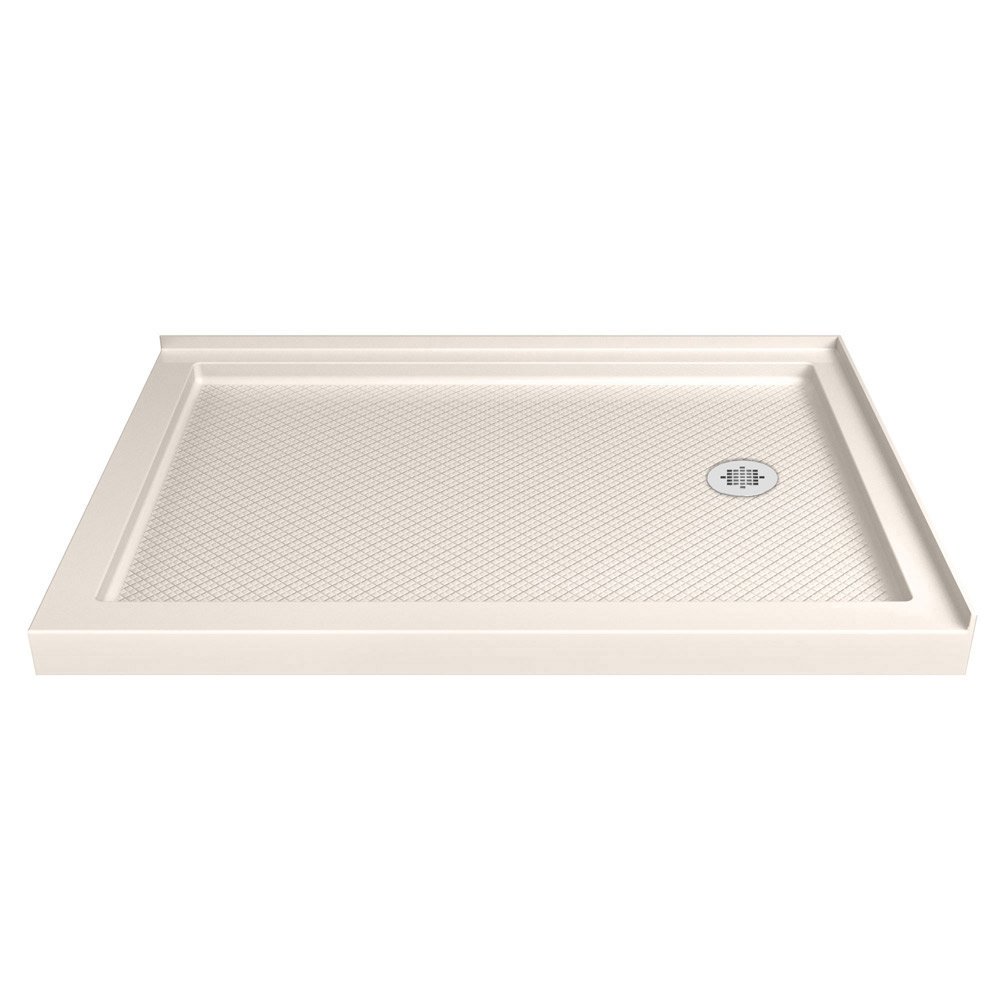 DreamLine SlimLine 34 in. D x 48 in. W x 2 3/4 in. H Right Drain Double Threshold Shower Base in Biscuit, DLT-1034482-22 Image DreamLine SlimLine 34 in. D x 48 in. W x 2 3/4 in. H Right Drain Double Threshold Shower Base in Biscuit, DLT-1034482-22 Image