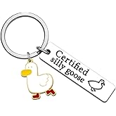UYBEPU Silly Goose Keychain Funny Keychain Novelty Keychains for Friends Teen Girls Gag Gifts for Women Men Coworkers Christmas White Elephant Gifts for Adults Goose Decor