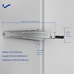LONTAN 1 Pair Heavy Duty Drawer Slides 12 14 16 18