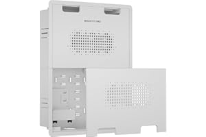 Mount-It! PRO 17" Recessed TV Box, in-Wall Media Enclosure with 4 Outlet Knockouts, Large Ventilated Box for Home Theater Equ