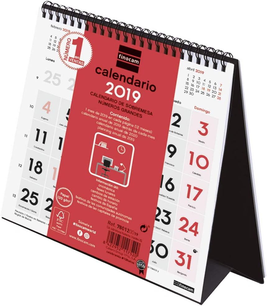 Finocam Desk Calendar 2019