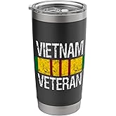 Vietnam Veteran US Military Service Ribbon Artwork War Vet Stainless Steel Insulated Tumbler