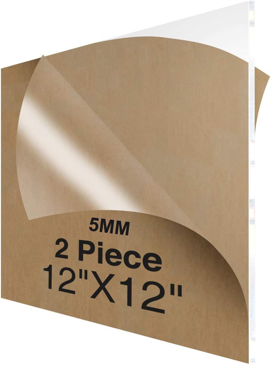 BIGMALL Clear/Transparent Strylene Sheet 12 inch x 12 inch Premium Quality 5MM Thickness Material for Glass Painting…