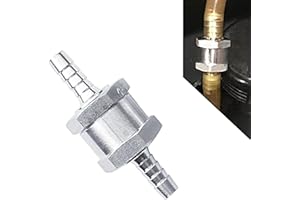 leediga 1 PC Automobile One-way Check Valve, In-line Alloy Waterproof Anti-rust Valve, 3/8"/10mm Gasoline Diesel Fuel Line One-way Check Valve for Most Cars RVs Boats (Silver)