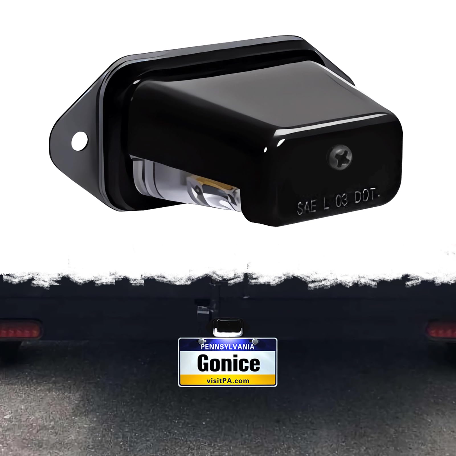 Photo 1 of Gonice Super-Bright LED License Plate Light - 6-SMD Universal Fit for Truck Trailer Van RV SUV Boat - Under Hood Light - DOT Compliant, 12V-24V DC Waterproof