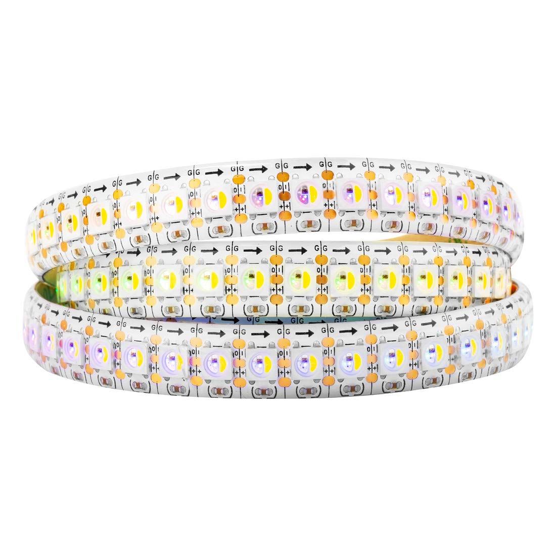 BTF-LIGHTING RGBW RGB+Warm White SK6812 (Similar WS2812B) Individually Addressable 3.3ft 1m 144LEDs/Pixels/m Flexible 4 Colors in 1 LED Dream Color LED Strip IP65 Waterproof DC5V White PCB