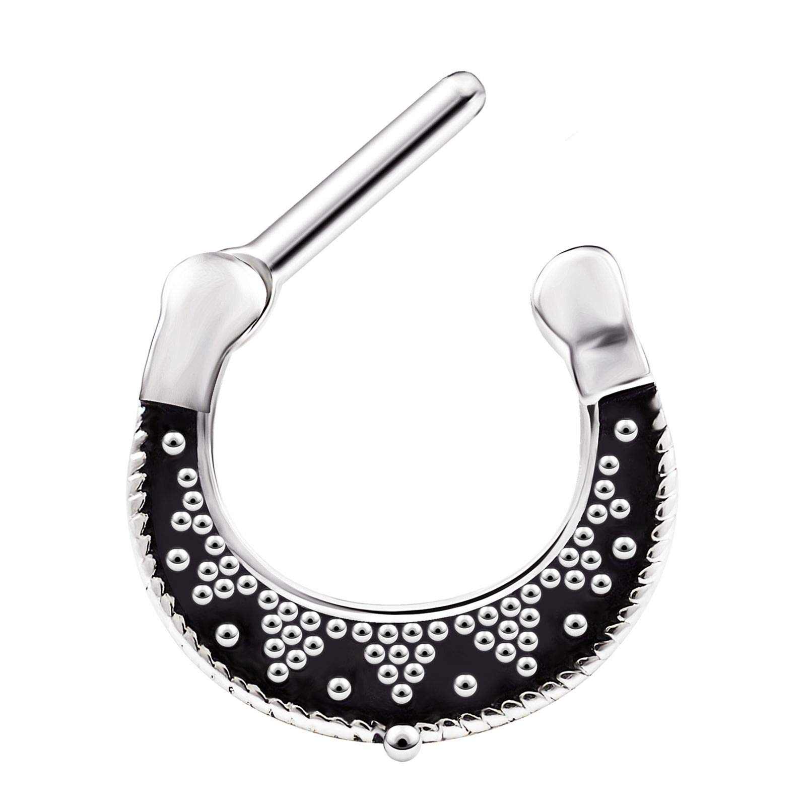 Surgical Steel Septum Tribal Clicker Hoop Ring Bar 16 Gauge Daith Tragus Cool Cartilage Earrings Nose Piercing Jewellery 3630
