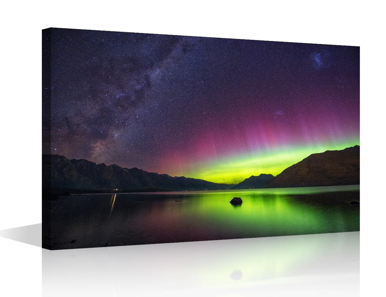 Canvas Wall Art for Living Room Milky Way Modern Home Decor Aurora Australis HD Printed Posters Artwork for Bedroom Office Nature Landscape Wall Art Painting Pictures Ready to Hang, 16"Wx24"H