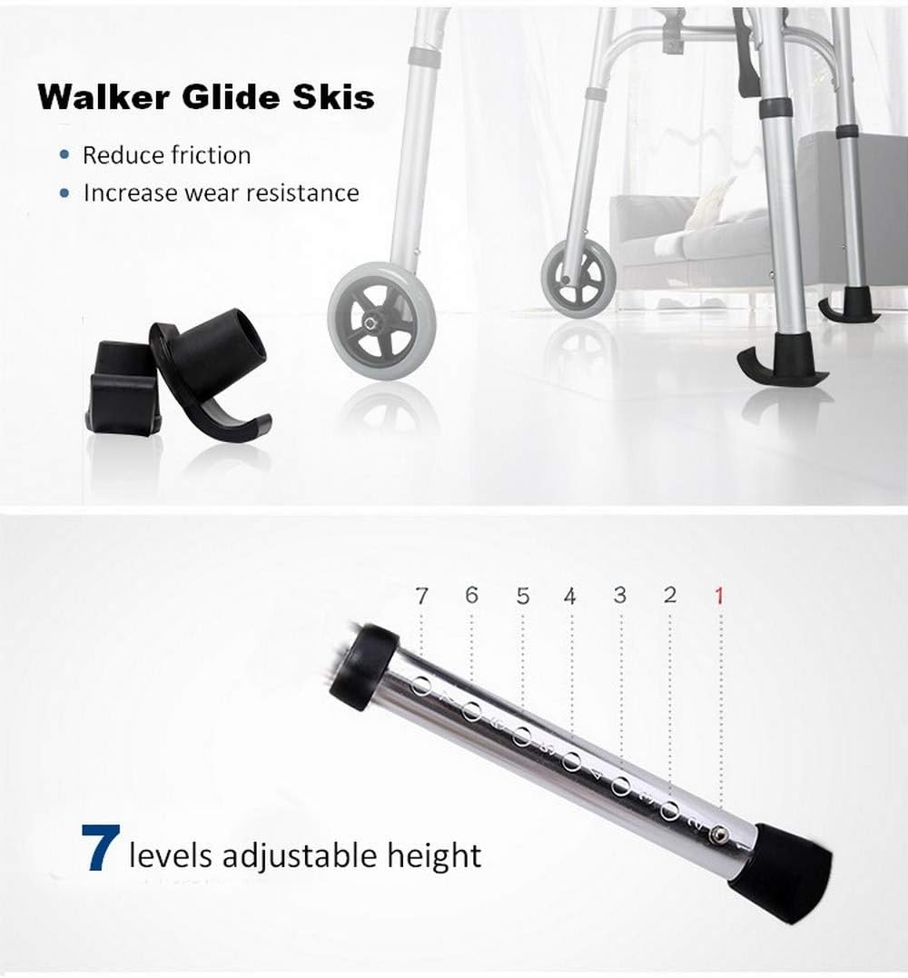 Stand Upright Walkers for Seniors with Seat, Elderly Rollator Walker with Seat and Wheels, Adjustable Walking Aids with Armrest for Disabled Limited Mobility, Foldable 4 Wheels Walkers + Seat + Bag: Health & Personal Care