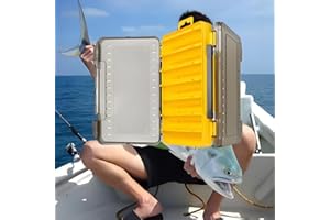 Waterproof Fishing Tackle Box with Dividers & Tray \| Organized Tackle Storage for Fishing Gear-Yellow