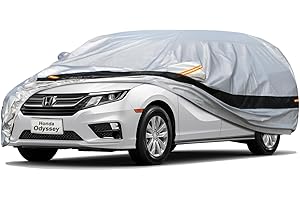 HOLTHLY Holthy 10 Layers Car Cover Custom Fit for Honda Odyssey (1999-2024) Waterproof All Weather for Automobiles, Outdoor Full Cover Rain Sun UV Protection.Silver