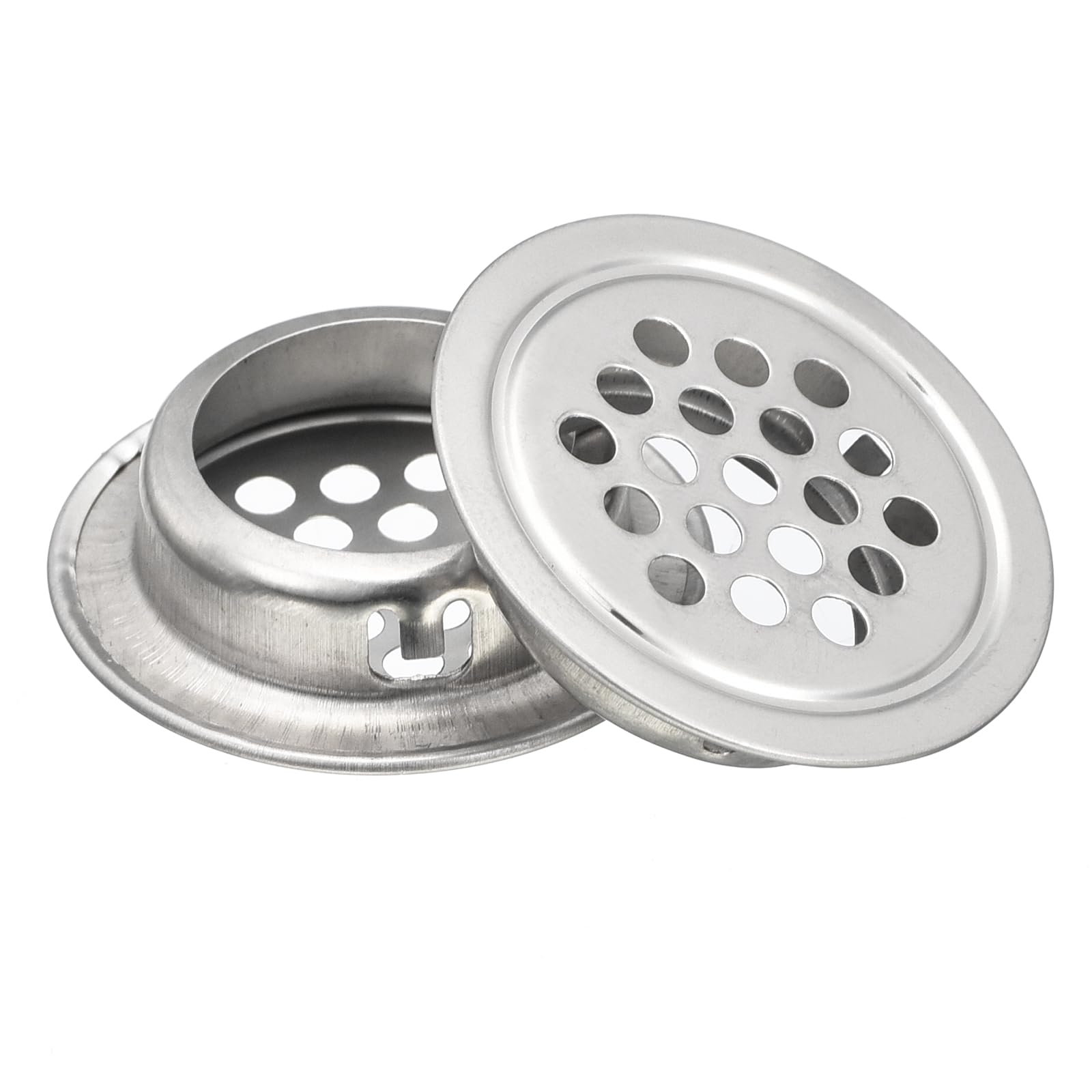 uxcell 25mm(1") Circular Soffit Vent, 18pcs Stainless Steel Circular Air Vents Round Mesh Hole Louver for Kitchen Bathroom Cabinet, Silver Tone