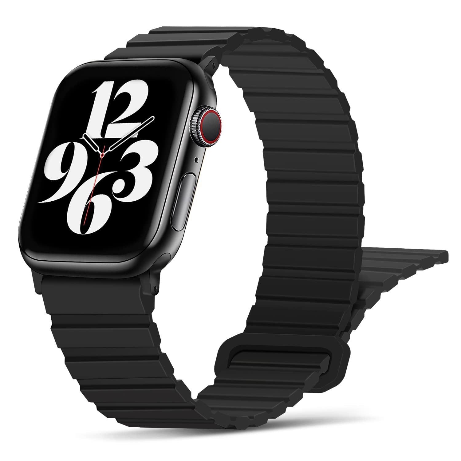 Tasikar Straps Compatible with Apple Watch Strap 42mm (Series 10) 41mm 40mm 38mm Thin Silicone Magnetic Loop Replacement Bands [Double Sided Wearable] for iWatch SE & Series 10 9 8 7 6 5 4 3 - Black