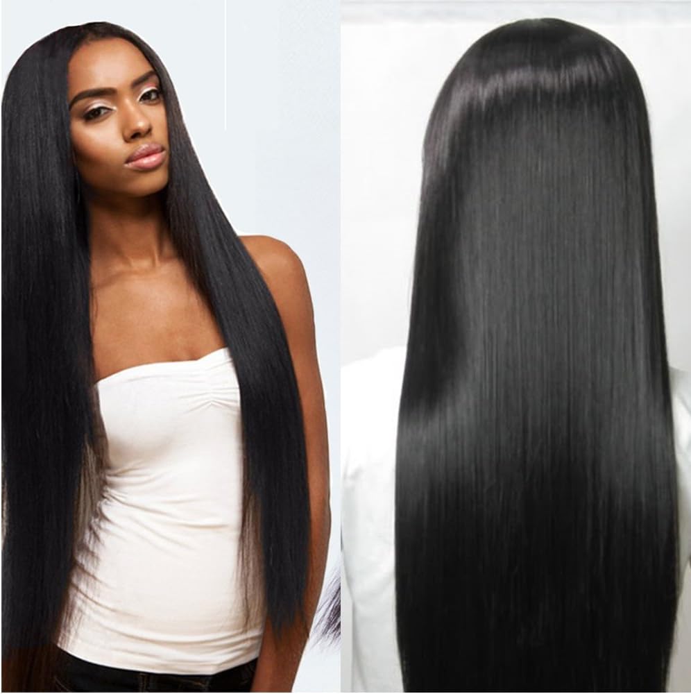 StylistLee 200% Density Straight Glueless Silk Top Full Lace Front Wigs Free Part Brazilian 100% Virgin Human Hair Natural Hairline Natural Color 12inch Wigs For Women