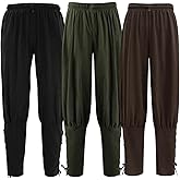 Groydbna Mens Womens Ankle Banded Pants Medieval Viking Pirate Cosplay Pants Renaissance Trousers for Adult