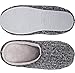HomeIdeas Men's Cashmere Cotton Knitted Anti-Slip House Slippers, Autumn Winter Breathable Indoor Shoes Dark Gray