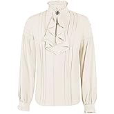 Runcati Mens Pirate Medieval Shirts Ruffle Steampunk Victorian Cosplay Costume Gothic Renaissance Shirt Viking Tops