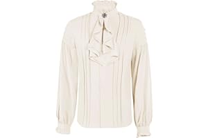 Runcati Mens Pirate Medieval Shirts Ruffle Steampunk Victorian Cosplay Costume Gothic Renaissance Shirt Viking Tops