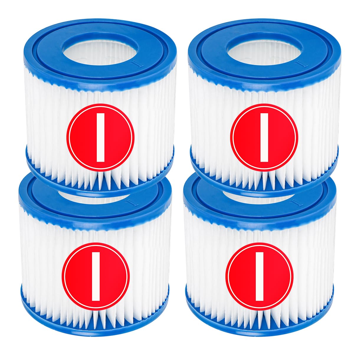 YanBan Swimming Pool Filter Cartridge Compatible with Best-way 58381 Filter Pump, Pack of 4 Repalcement Filter Compatible with Flowclear Type I