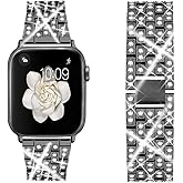Dsytom Bing Bands Compatible with Apple Watch Band 38mm 40mm 41mm 42mm 44mm 45mm 46mm 49mm, Jewelry Replacement Strap for iWatch Series Ultra 2 10/9/8/7/6/5/4/3/2/1/SE Ultra