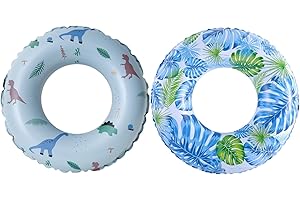 BAITEMJIA 2 Pack Pool Floats for Kids Ages 5-10, Swimming Pool Toys Simple Cute Swim Rings Inflatable Pool Tubes, Kids Floaties Water Toys for Pool Beach Party