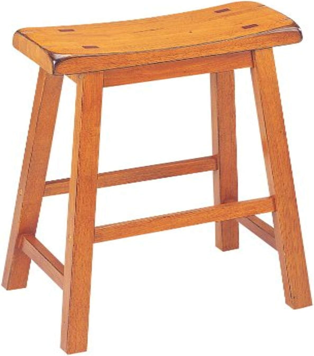 ACME 07305 Set of 2 Gaucho Stool, Oak Finish, 24"H