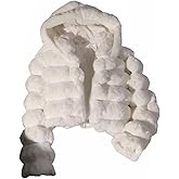 Floerns Girl's Faux Fur Coat Long Sleeve Open Front Fall Clothes Fuzzy Hooded Jacket