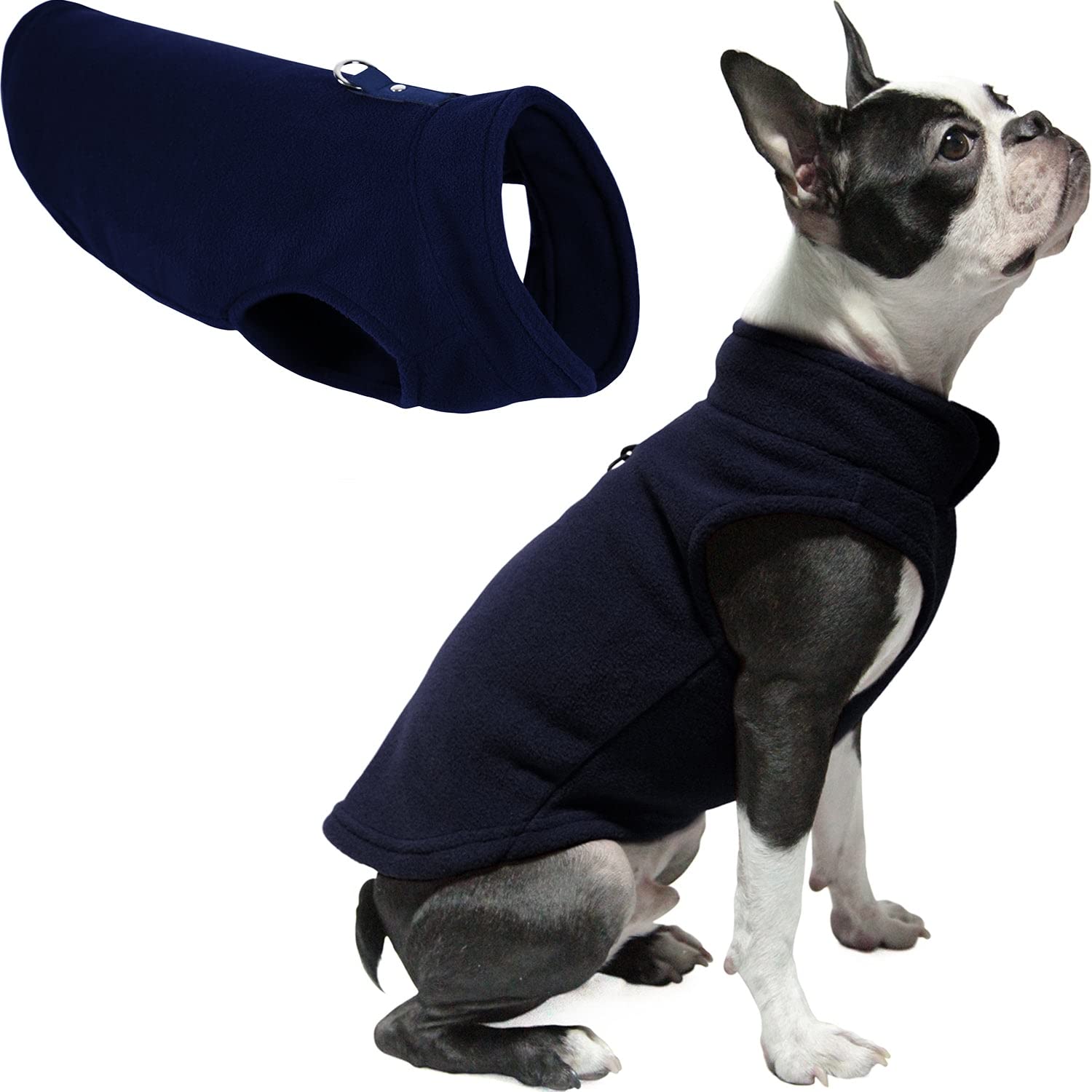 Gooby Every Day Fleece Cold Weather Dog Vest for Small Dogs, X-Small, Navy — image 1