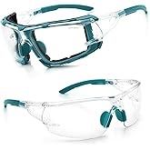 UKNOW Safety Glasses - Anti Fog Wraparound Lenses - Removable Foam Gasket - ANSI Z87.1 Protective Eyewear - Impact Resistant