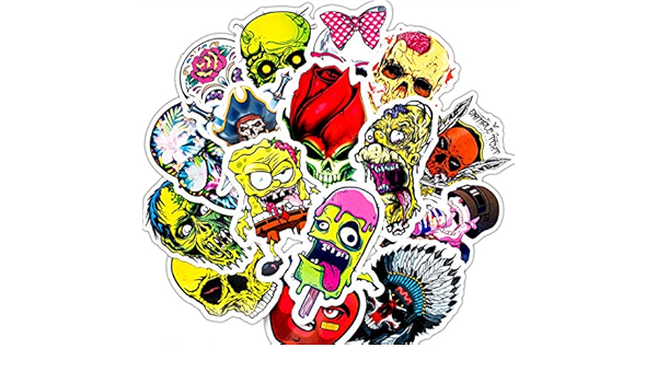 GMADD Terror Rock Sticker Pack Skeleton Dark Sexy Funny Skull ...