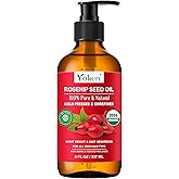 Yoken Rosehip Seed Oil Organic, USDA Certified 100% Pure Rosehip Oils for Skin & Hair, 8 fl oz Cold Pressed Rose Hip Oil for Full Body Care, Moisturizing, Gua Sha, Massage, Carrier Oil