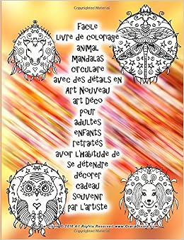 Amazoncom Facile Livre De Coloriage Animal Mandalas
