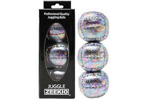 Zeekio Galaxy Juggling Balls - Premium 12 Panel Genuine Leather Balls - 130g - 67mm - Pack of 3 - Cosmo