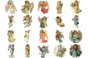 PAPER MOON MEDIA Victorian Vintage Angel 1 1/2" Circles #101 Collage Sheet 8.5 x 11"
