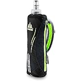 AONIJIE Quick Grip Handheld Water Bottle for Running, Hand Strap Hydration Pack with 500ml Handheld Soft Flask Water Bottle (Black)