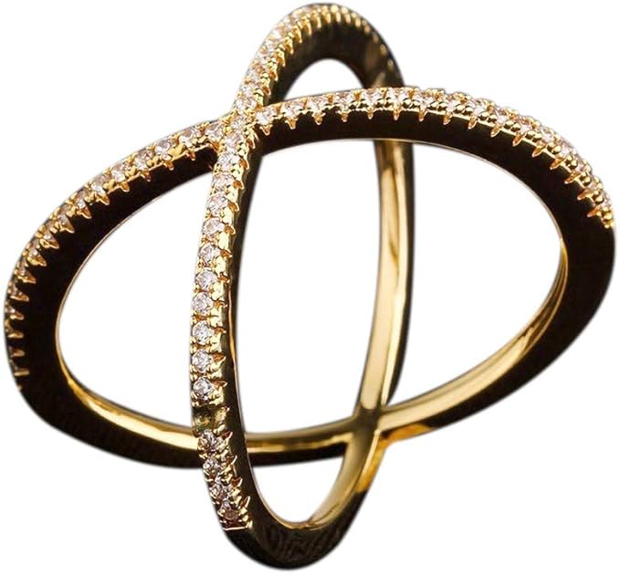 Gmgod ️ ️ Anillo de bufanda cruzada, delicado anillo de bufanda