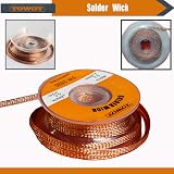 TOWOT Solder Wick Desoldering Wick SW-2530 0.10'' x 9.8' 3 Pcs Copper Braided view 4
