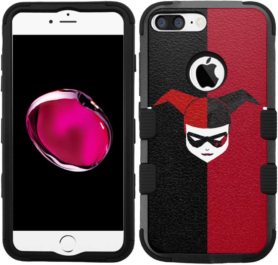 for iPhone 8 Plus, iPhone 7 Plus, Hard+Rubber Dual Layer Hybrid Shockproof Rugged Armor Cover Case - Harley Quinn #ZHF