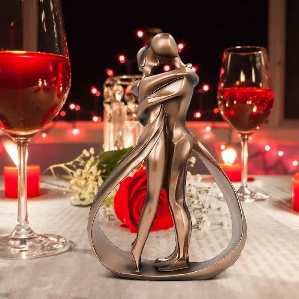 BigTree Wedding Engagement Anniversary Couple Figurines Gift for Wife Parents Him and Her Resin Couple Sculpture Romantic for Valentine's Day
