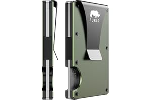 FURID Card Wallet for Men Slim Minimalist: Metal Wallet with Money Clip - Thin Wallet For Men - Front Pocket Credit Card Holder Wallets for Men Gift