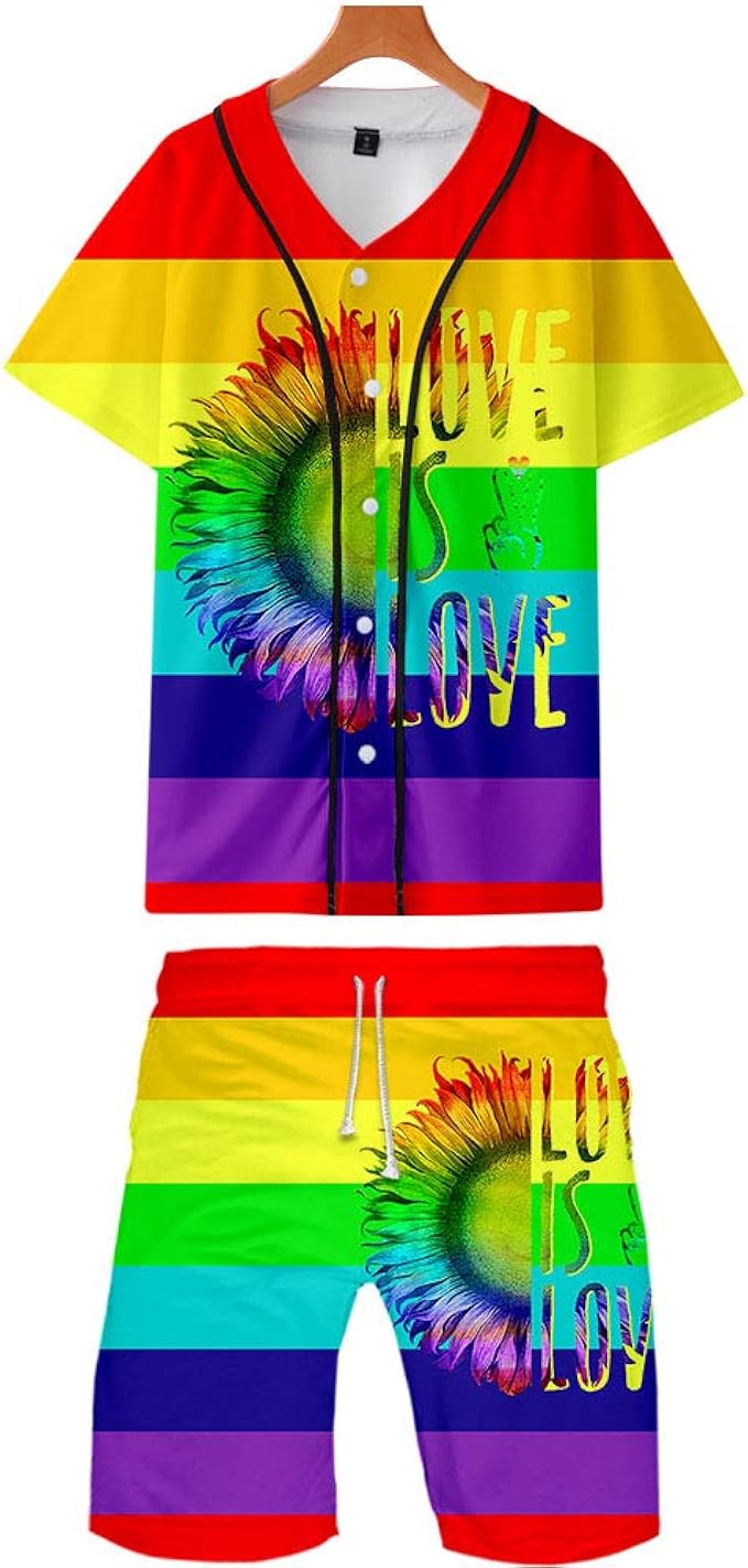 Regenbogen Lgbtq T Shirt Und Shorts Lesben Homosexuell Bisexuell Transgender Stolz Farbe Frauen Manner Outfit Fur Den Sommer Amazon De Bekleidung