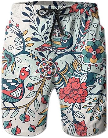 Cartoon Bird Male Beach Short Pants