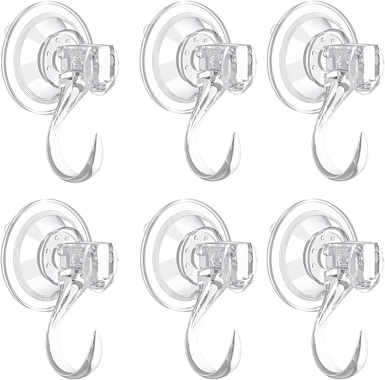 Wreath Hangers - 6 Pack Suction Cup Wreath Hanger,Large Clear Reusable Wreath Heavy-Duty Hook 22 LB Removable Strong Window Glass Door Suction Cup Wreath Holder Use for Halloween Christmas Wreaths Decorations