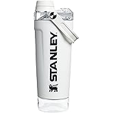 STANLEY Vitalize Shaker Bottle 20 oz | Leakproof Insulated Stainless Steel Shaker Cup | Base Storage and Twist On Fast Flow Lid | Protein Shakes and Pre Workout Powder | BPA-Free | Chalk