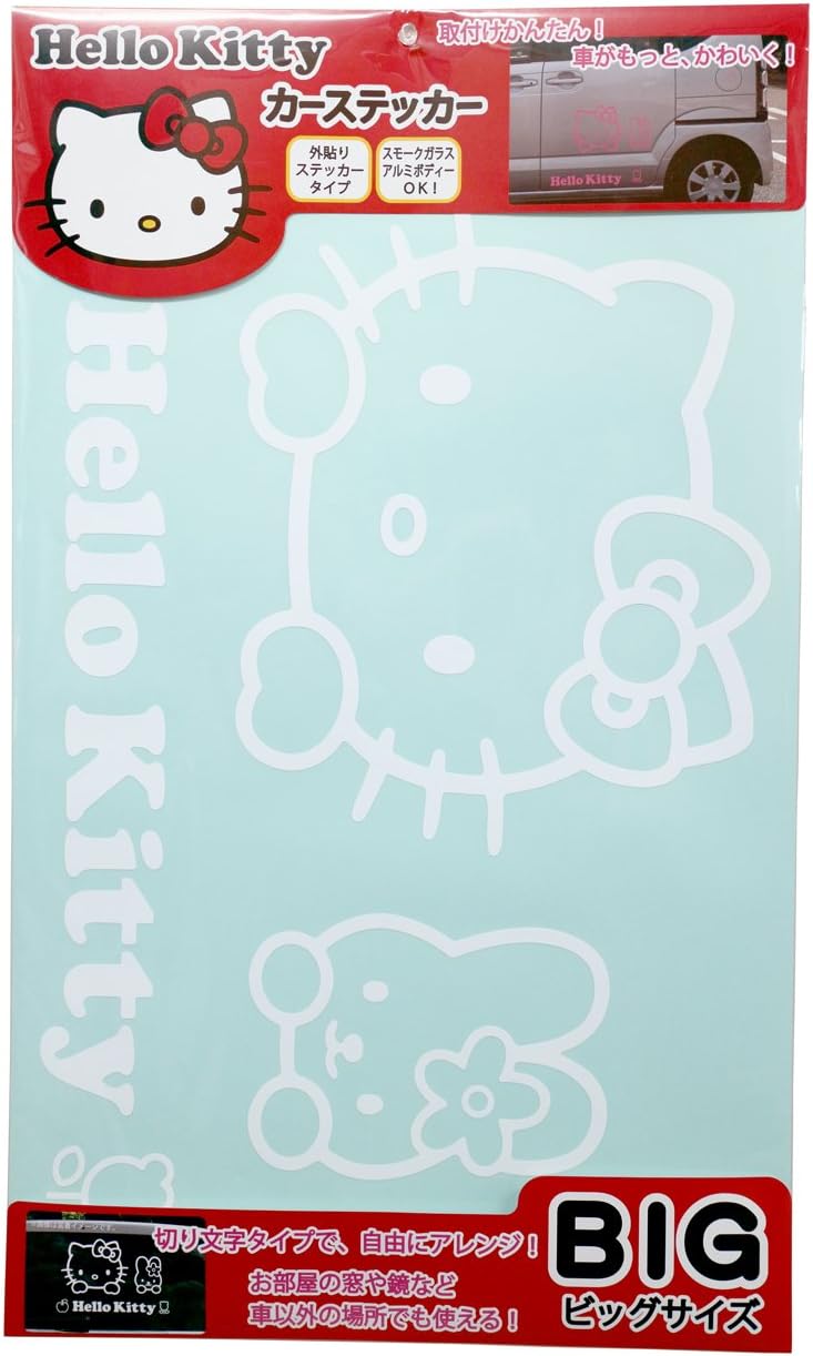 Amazon Co Jp サンリオ ハローキティ デコレーション ステッカー 特大 L ホワイト Klsl 車 バイク