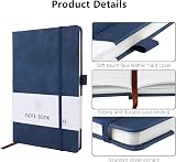 Lefute A5 Notebook PU Leather Journal 200 Pages 80gsm Blue Office School view 3