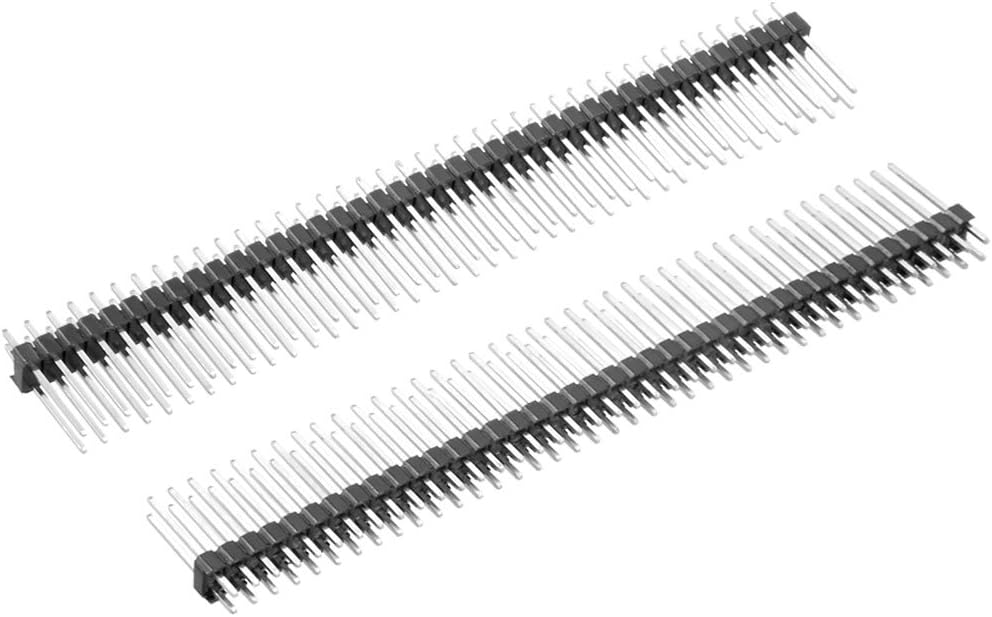 Sourcingmap 5Pcs 2.54mm Pitch 40-Pin 20mm Length Double Row Straight Connector Pin Header Strip for Prototype Shield