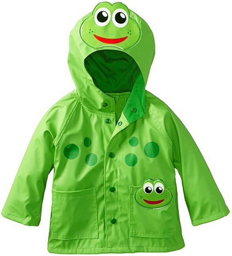 GKids GKids Kinder Regenjacke Regenmantel Süß Frosch Regenjacke mit Kapuze Wasserdicht Jacke